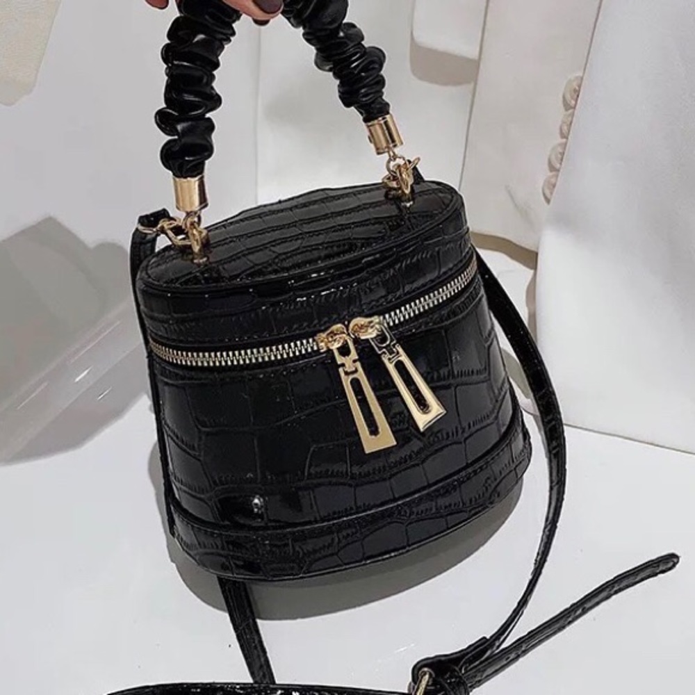 Black Alligator Crossbody